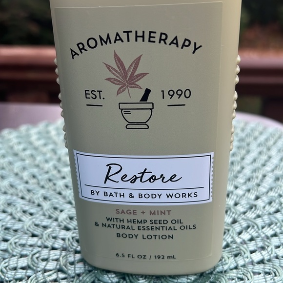 New never opened, aromatherapy, restore, sage, plus mint body lotion, 6.5 oz - Picture 2 of 6